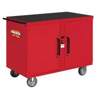 KNAACK Cabinet Workbench: 46 1/4 in x 25 in, Steel, 1,000 lb Overall Load Capacity, Red, Steel (MPN 63)