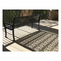 ULTRAPLAY Outdoor Bench: Lexington, 72 in Overall Lg, 35 1/2 in Overall Ht, Black, Black, Steel (MPN 954-FB6)
