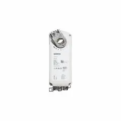 On/off spring return actuator for fire and smoke dampers in HVAC systems. Provides 200 lb-in torque, accepts 1/2" to 1" round shaft, operates on 120V AC. Plenum rated with NEMA 1 / IP40 enclosure and hardwired connection.