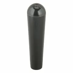 This long tapered knob features a threaded hole for secure attachment to studs or threaded rods. Constructed from thermoset material, it has a 1 in diameter, 3/8"-16 thread size, and 15 mm thread length. Commonly used for manual adjustment and clamping on industrial machinery, control panels, and equipment.