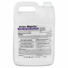 This liquid bird repellent is formulated for outdoor use to deter birds from landing on surfaces such as ledges, signs, and rooftops. Supplied in a 1-gallon jug, it provides coverage of up to 1,000 square feet. The repellent creates a sticky, uncomfortable surface that discourages birds without harming them.