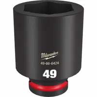 MILWAUKEE Deep Impact Socket: 3/4 in Drive Size, Metric, 49 mm Socket Size, 6-Point, Deep, Friction (MPN 49-66-6424)