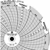 GRAPHIC CONTROLS Circular Paper Chart: Dickson, 0 to 45, Chart 101, 4 in Circular Chart Dia, 60 PK