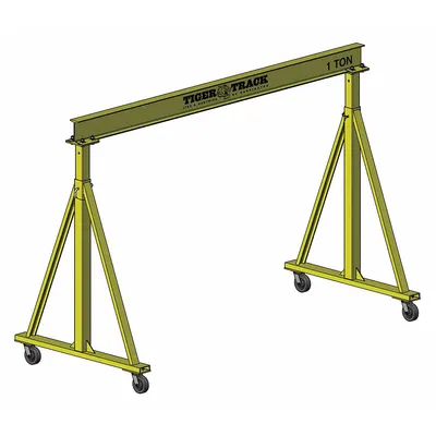 HARRINGTON Portable Gantry Crane: Fixed Span, Adj Ht, 2,000 lb Load Capacity - Fixed-Span Gantry Cranes
