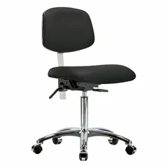 Vinyl Cleanroom Task Chair, Armless, ISO 5, Aluminum Base, Height Range 21 1/2 in to 29 in