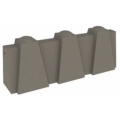 PETERSEN MFG Security Barrier: Gray, 37 in Overall Ht, 8 ft Overall Lg, 24 in Overall Wd - Rectangular Decorative Bollards