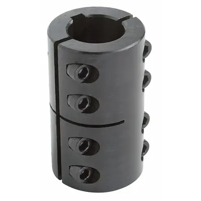 Dayton Rigid Shaft Coupling: 7/8 in Bore Dia 1, 7/8 in Bore Dia 2, Round Keyed - Two-Piece Rigid Shaft Couplings