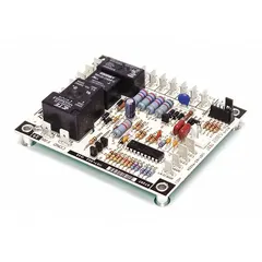 Defrost control board for heat pump and refrigeration systems. Manages defrost cycle initiation and termination to prevent ice buildup on outdoor coils. Used in commercial and residential HVAC equipment.