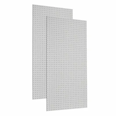 TRITON PRODUCTS Pegboard Panel: Round, 1/4 in Peg Hole Size, 48 in x 24 in x 1/4 in, White - Round-Hole Pegboard Panels