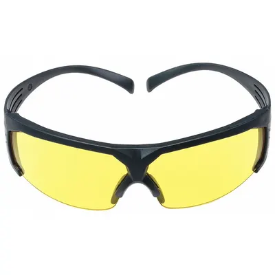 3M Safety Glasses: Amber Lens, Half-Frame, Scotchgard Anti-Fog - Padded Comfort-Fit Safety Glasses