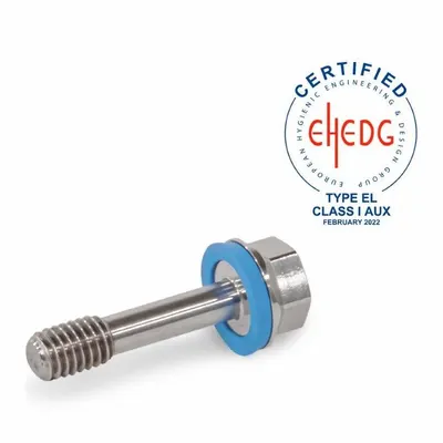 JW WINCO Hygienic Hex Head Screws: Stainless Steel, Partially Threaded, M8, 10 mm Min Thread Lg - Narrow-Shaft Hygienic Hex Head Screws with Sealing Washer