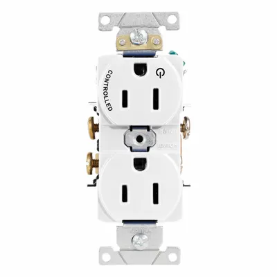 LEVITON Duplex Receptacle Outlet: Duplex, 5-15, White, 125V AC, 15 A - General Purpose Receptacles