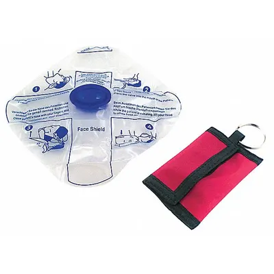MEDSOURCE Faceshield: 1 People Served, Adult/Child/Infant, Disposable - CPR Face Shield Keychain Kits