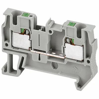 SCHNEIDER Terminal Block: DIN Rail Mounting Type, Push-In Wire Termination, 2 Wire Terminals - Pass-Through Blocks