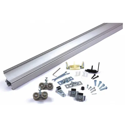 NATIONAL GUARD Track Kit: 8 ft Lg, 3 1/2 in Wd, 1 3/8 in Ht, 250 lb Max Wt - Hanging Door Track Kits