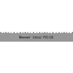 High speed steel band saw blade with raker cutting edge, 16 ft 7 in length, 10/14 tooth configuration. Suitable for general purpose metal cutting in fabrication, tool and die, and maintenance applications.