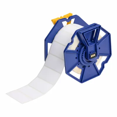 BRADY Pre-Cut Label Stock Roll: 1 1/4 in x 2 3/4 in, Acrylic, Permanent Adhesive - Brady Inkjet Precut Label Rolls