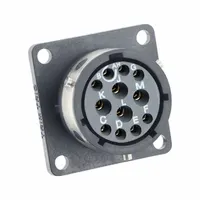 SOURIAU Electrical Connector: Trim Trio UTGX 14, Square Flange Receptacle, 12 Contacts, 10 A, 250V (MPN UTGX014E12S)