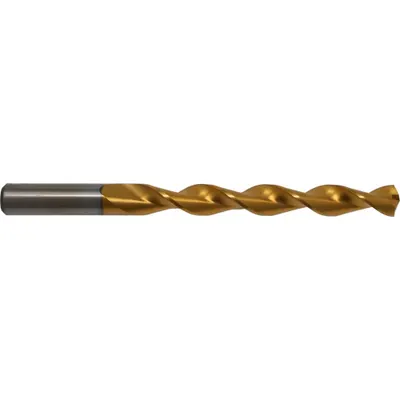 CHICAGO-LATROBE Jobber Length Drill Bit: #24, 135° Split Point, TiN-Coated HSS - Chip-Clearing High-Speed Steel Jobber-Length Drill Bits