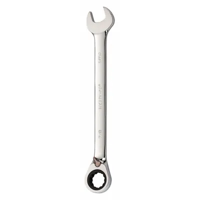 WESTWARD Combination Wrench: Alloy Steel, Chrome, 7/8 in Head Size, 11 1/2 in Overall Lg - SAE 12-Point Ratcheting Combination Wrenches