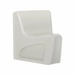 The CORTECH Sync Wedge Chair is an armless lounge chair with a stone gray polyethylene seat and floor-mount design. It accommodates one person and meets CAL 133 and ISO 22196 standards. Suitable for commercial waiting areas, lobbies, and break rooms.