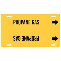 Pipe Marker: Propane Gas, Yellow, Black, Fits 6 to 7 7/8 in Pipe O.D., 1 Pipe Markers, With Arrows (MPN 4114-F)
