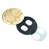 WIREMOLD Floor Box Cover: Round, Gold, Brass, Brushed, 4 1/4 in Dia. x 1/4 in H (MPN 895T)