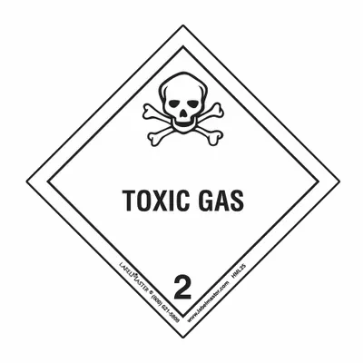 LABELMASTER Container Label: Toxic Gas, 3 15/16 in x 3 15/16 in, 3 15/16 in Label Ht - Class 2: Gases