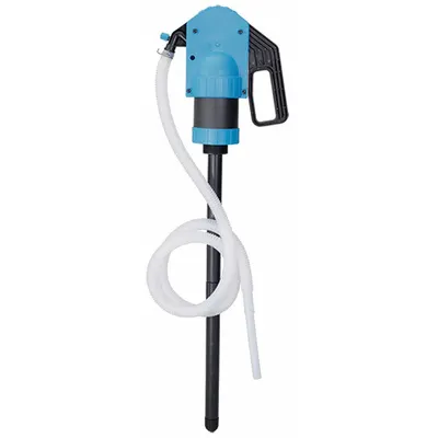 Dayton Hand Pump: Lever Action, Pump with Hose, Polyacetal Housing, 17 oz per stroke - Lever Handle Standard Drum Pumps