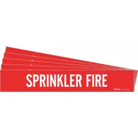 Pipe Marker: Sprinkler Fire, Red, White, Fits 2 1/2 to 7 7/8 in Pipe O.D., 1 Pipe Markers, 5 PK (MPN 7268-1-PK)