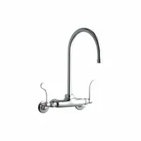 ELKAY Handle-Operated Faucet: Elkay®, Brass, Widespread, Wall, 2 Mounting Holes, 1.5 gpm Flow Rate (MPN LK945GN08T4T)