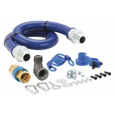 DORMONT Gas Safety Kit: 3/4 in Hose Inside Dia., 36 in Hose Lg, 218,000 BTU Capacity - Moveable Foodservice Connectors
