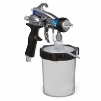 GRACO HVLP Spray Gun: HVLP, Coatings/Enamels/Paints/Primers/Stains, NPSM, 1 qt Cup Capacity (MPN 17P481)
