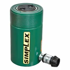 Single-acting hydraulic ram with 55 ton nominal capacity and 4 in nominal stroke length. Constructed from steel. Suitable for industrial lifting, pressing, and maintenance tasks requiring controlled force application.