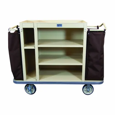 ROYAL BASKET TRUCKS Housekeeping Cart: Beige, 47 in Overall Ht, 22 in Overall Wd - Manual Housekeeping Carts