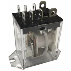 Relay kit for HVAC systems, used to control ventilation or exhaust fans in commercial or residential applications. Provides switching for fan interlock or purge cycles to maintain proper airflow and system safety.