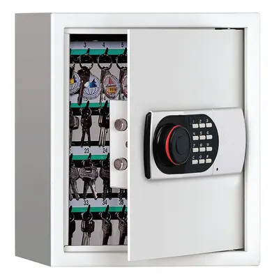 OEM Key Cabinet: 64 Key Capacity, Digital Lock, Steel, 14 3/8 in Ht, 13 1/2 in Wd - Key Cabinets with Digital Lock