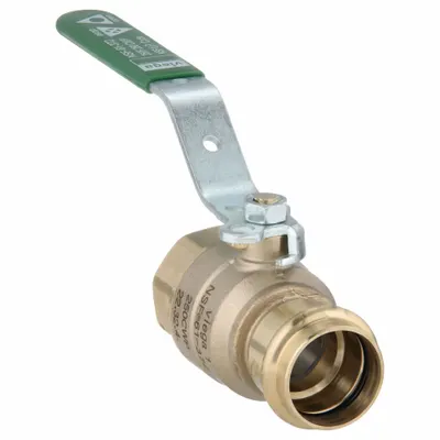 VIEGA PROPRESS Manual Two-Way Ball Valve: 1 in Size, Bronze, Straight, Press x FNPT - Bronze Ball Valves