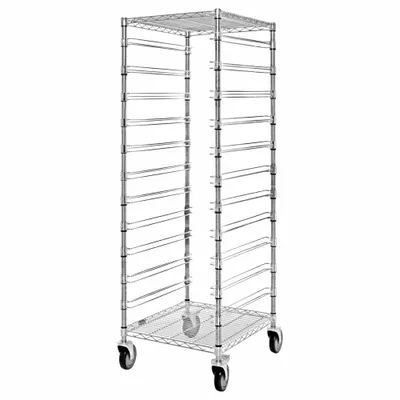 QUANTUM STORAGE SYSTEMS Bin Cart: 1,200 lb, 11 Bins/Tubs, 2 Shelves, Silver - Vertical Rack-Style Compartmentable Bin Carts