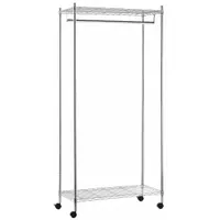 HONEY-CAN-DO Garment Rack: Rod Design (No ) Hooks, 1 Rod Rods, 73 in Overall Ht, 36 in Overall Wd (MPN GAR-01120)