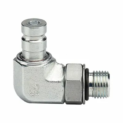 PARKER Nipple: 1/8 in, 9/16"-18 Thread Size, Male UNF, UNF, Steel - PD Series Hydraulic Quick-Connect Coupling Plugs