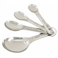 CRESTWARE Measuring Spoon Set: Dry/Liquid, 0.25 tsp_0.5 tsp_1 tsp_1 tbsp Capacity, Stainless Steel (MPN MEASP)