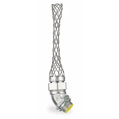 HUBBELL WIRING DEVICE-KELLEMS Liquid-Tight Conduit Fitting: 1 1/4 in Trade Size, Insulated, 45° Elbow - Liquid-Tight Conduit Fittings with Strain Relief