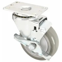 Swivel caster with 4-inch wheel diameter and 375 lb load capacity. Designed for use with Snap-Loc brand material handling equipment, including model GR-1500PCB219-PU. Provides 360-degree rotation for carts, racks, and workstations in industrial and warehouse settings.