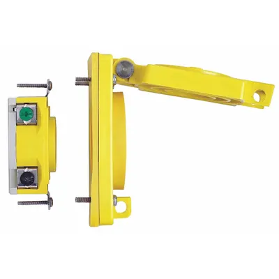 LEVITON Watertight Receptacle: Single, 5-20R, Yellow, 125V AC, 20 A, 2 Pole / 3 Wire (MPN 60W33) - Weather-Resistant Receptacles