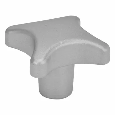 JW WINCO Stainless Steel Hand Knob; Stainless Steel 4-Prong Knob: Stainless Steel - Corrosion-Resistant 4-Arm Knobs with Threaded Hole