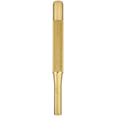 STARRETT Brass Drive Pin Punch: Non-Sparking, 7/32 in Tip Dia, 4 in Overall Lg, Round - Non-Sparking Flat-Tip Pin Removing Punches