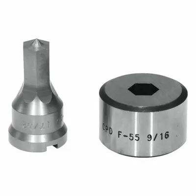 EDWARDS Hex Punch & Die Set: Edwards, 55 ton_65 ton_100 ton_120 ton Compatible Ironworker Size - Punching Dies