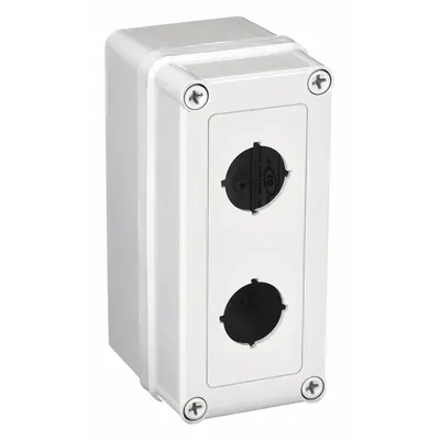 HOFFMAN Push Button Enclosure: 30mm, 2 Holes, Non-Metallic - Enclosures for 30mm Operators