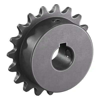 TSUBAKI Single Strand Sprocket: 35, For 3/8 in Chain Pitch, 5/8 in Bore Dia, 19 Teeth - Size 35 Fixed-Bore Roller Chain Sprockets